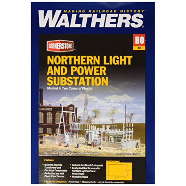 Walthers Cornerstone Series Kit Escala HO Northern Light y subestación eléctrica y accesorios Walthers Cornerstone Series Kit 616374016242