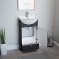 thumbnail image 6 of Mahayla Small Cabinet Vanity Bathroom Sink Black 17 3/4" w/Faucet Drain Overflow and Storage Renovators Supply, 6 of 13