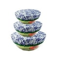 thumbnail image 3 of 3 Pcs Bowl Covers Reusable, 3 Size Stretch Cotton Fabric Food Storage Covers, Reusable Elastic Sealed Lids Cover for Fruits Leftover Sourdough Bread, 3 of 6