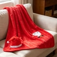 thumbnail image 5 of SLYNSHome Small Christmas Flannel Throw Blanket,Red Soft Fleece Roll‑Up Blanket With Snowman Santa Reindeer Design For Sofa Bed Holiday Gift, 5 of 6