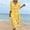 Yellow, variant on Ayolanni Dresses for Women 3/4 Sleeve V-Neck Floral A-Line Maxi Dress Vacation Casual Cotton Flowy Long Dress Black L