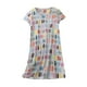 thumbnail image 1 of Pijamas cortos de mujer, de punto, estampados, con cuello redondo y manga corta, ropa bonita para el hogar, pijamas cortos de mujer, vestido de algodón, 1 of 2