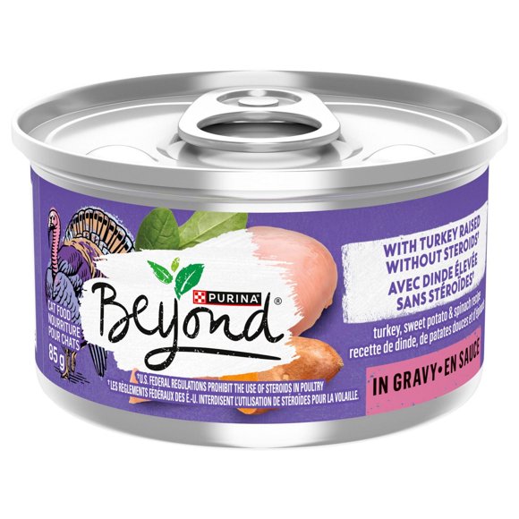 Beyond Recette de Dinde en Liberté, de Patates Douces et d'Épinards en Sauce, Nourriture Humide pour Chats 85 g