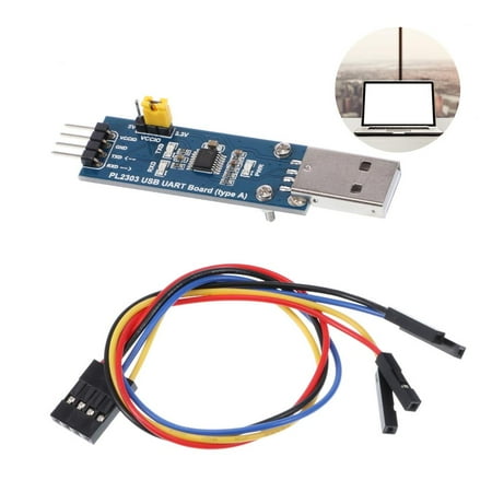 

PL2303 USB to UART/TTL Adaptor Universal Serial Port Module USB Type-A 3 LED Indicator Lights VCCIO Power Supply Compatible for Windows 7/8/10/11 Computer