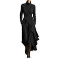 thumbnail image 2 of YueHuiYing Womens Long Sleeve Casual Dress Ribbed Knit Sweater Crewneck Midi Wedding Guest Dresses, 2 of 7