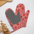 thumbnail image 4 of Cauagu Red Strawberry Print Oven Mitts 2 Piece Set,BBQ Gloves Grilling Gloves Kitchen Silicone Oven Gloves Heat Resistant Oven Mitts for Barbecue Cooking & Baking, 4 of 6