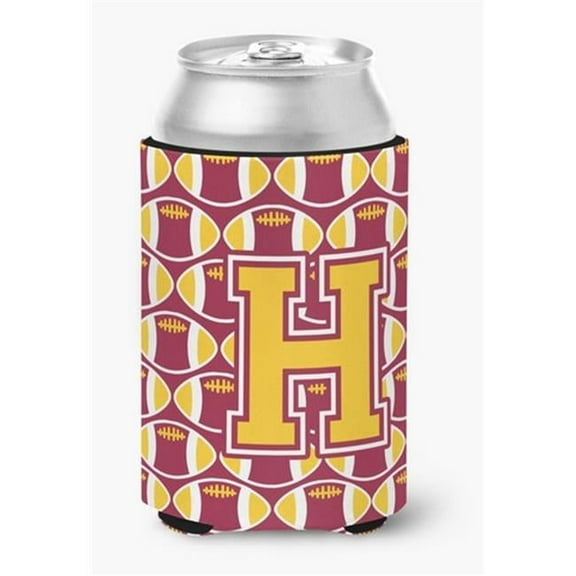 Letter H Football Maroon & Gold Can or Bottle Hugger