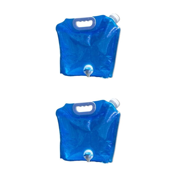Eigraketly Bolsa de agua con Contenedor plegable Emergencia Camping Viaje Recargable Dispensador de bebidas Accesorios Azul, 5L Azul, 5L 2piezas