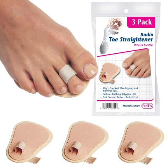 PediFix Toe Straightener 3-Pack, Toe Aligners for Overlapping and Hammer Toes