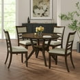 thumbnail image 2 of Farmhouse Solid Wood Dining Chairs Set of 4 Upholstered Armless Side Chairs High Backrest Kitchen, 2 of 7