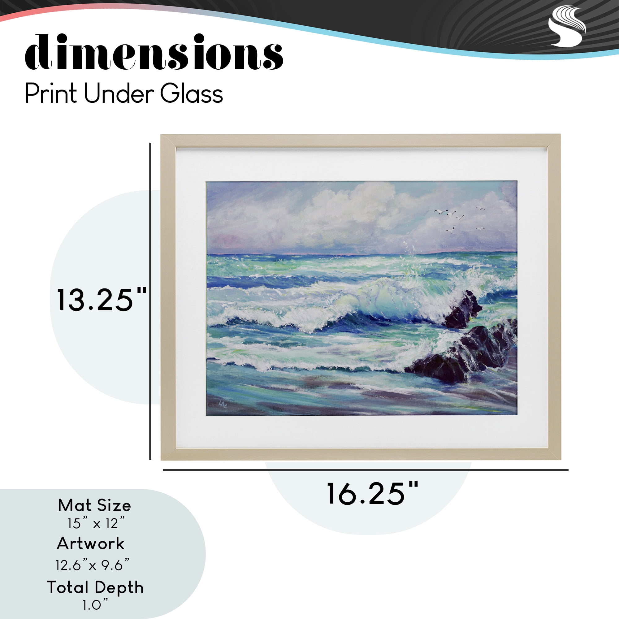 Stupell Industries Down By The Sea Birch Framed Print Under Glass, design by Lee Ann Zirbes