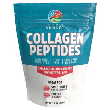 Divided Sunset Collagen Peptides Powder Mix, Unflavored - Unbleached, 8 oz