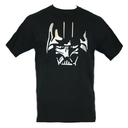 Vader Face - Star Wars Mens T-Shirt - Silver Foil Darth Vader Face Image