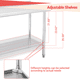thumbnail image 5 of Yeshouse mesa de trabajo de acero inoxidable con certificación NSF, estante inferior y patas galvanizadas, ideal para cocina comercial, restaurante, bar, cuarto de servicio o garaje, 5 of 8