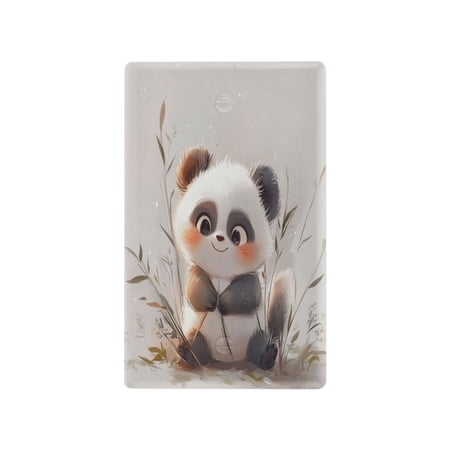 Switch Panel Switch Decoration 2.76x4.53x0.28 Inches Unused Outlet Cover Switch Plate Wall Plates Living Room Kitchen Bedroom Study Switches Beautiful Smiling Panda