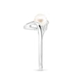 thumbnail image 3 of ANGARA Freshwater Cultured Pearl Wave Shank Ring in 14K White Gold for Women | June Birthstone, Birthday, Anniversary, Jewelry Gift for Women | Pearl Ring, 3 of 8