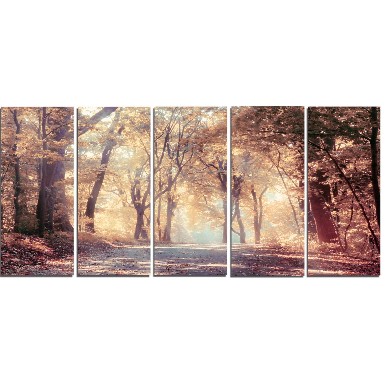 Tableau sur toile imprimée Design Art Paysage forêt magnifique Automne en or