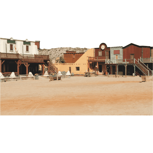 SP13395 Hollywood Movie Set Old Wild Western Town Prop Backdrop Cardboard Cutout Standee Standup