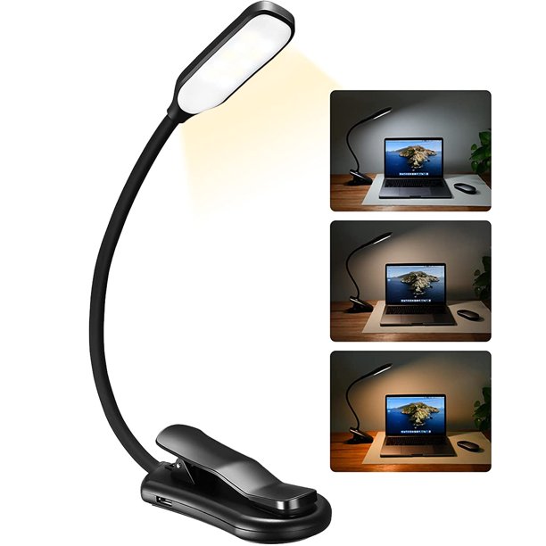 Book Light Rechargeable 7 LED,Clip On Reading Light Night Reading Lamp