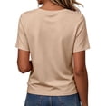 thumbnail image 4 of Cilsoka Womens Short Sleeve Tops Seashell Edge V Neck Dressy Casual Loose Fit Shirts Summer Vacation Blouses 2026 Trendy Clothes, 4 of 6