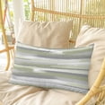 thumbnail image 4 of Sage Green Pillow Covers, Linen Long Throw Pillow Case, Modern Abstract Grey Striped Art Holiday Pillow Protector Decorative Cushion Cover for Living Room/Bedroom 12" x 20", 4 of 8