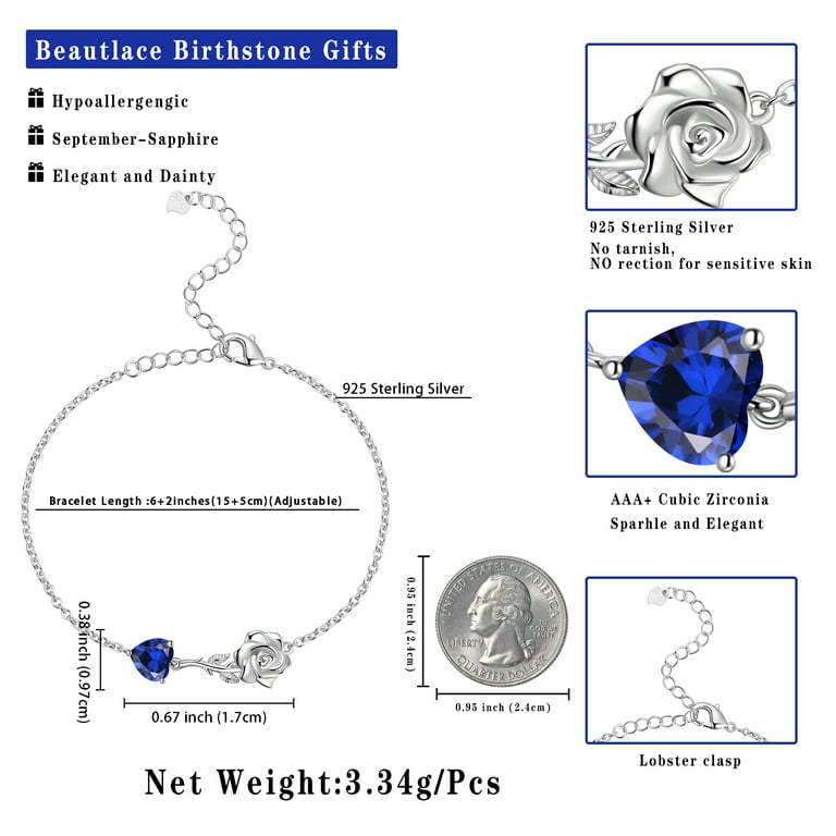Mom Heart Necklace Sterling Silver Cubic Zirconia Adjustable Length