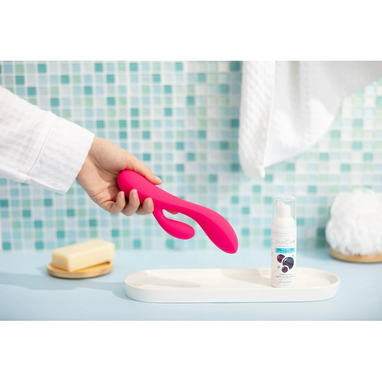 plusOne Dual Rabbit Vibrator, High-quality Silicone, Pink