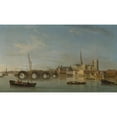 thumbnail image 2 of Samuel Scott 18x12 Gold Ornate Wood Frame and Double Matted Museum Art Print Titled - The Building of Westminster Bridge (ca. 1742), 2 of 4