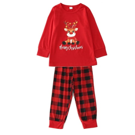 

Matching Family Christmas Deer Pajamas Xmas Pjs Women Men Plaid Clothes Holiday Sleepwear