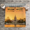 thumbnail image 3 of Ambesonne United States Quilted Bedspread Set 3 Pcs, American Capital City, Queen Size, Apricot and Ginger, 3 of 3