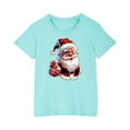 thumbnail image 4 of Odeerbi Kids Boys Girls Christmas T-shirt Christmas Print Casual Short Sleeve Tops Shirt Kids Clothes Mint Green, 4 of 4