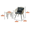 thumbnail image 5 of 3-Piece Patio Furniture Wicker Bistro Set with Cushions - 20"L x 23.6"W x 32"H Grey, 5 of 5