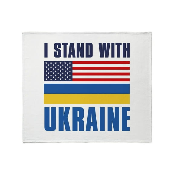 CafePress - I Stand With Ukraine Stadium Blanket - Soft Fleece Throw Blanket, 50"x60" for All Ages
