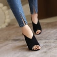thumbnail image 4 of Sandalias de verano para mujer con tacones altos de cuero de microfibra de tela mate a la moda Wmkox8yii shjk6771, 4 of 9