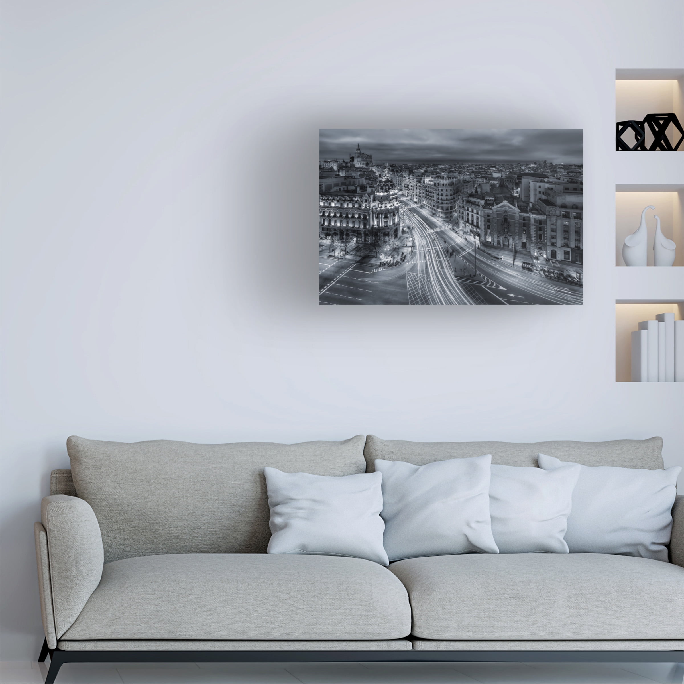 Javier De La 'Madrid City Lights' Canvas Art