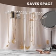 thumbnail image 6 of NiHome Clear Acrylic Necklace Organizer, 36 Hooks Jewelry Holder for Necklaces, Bracelets, Rings, Hair Accessories, Space-Saving High Transparency Jewelry Display for Countertops and Display Cabinets, 6 of 9