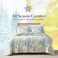 thumbnail image 4 of Southshore Fine Living, Inc. 3-Piece King or California King Comforter Set with 2 King Size Pillow Shams, Soft and Comfy Double Brushed Microfiber, Down Alternative King Bedding; Tropical Leaf Blue, 4 of 9
