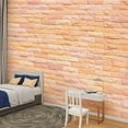 thumbnail image 2 of Peel and Stick Wallpaper Canvas Orange white brick wall texture Brickwork stonework flooring Modern Art Wall Mural Decor Self Adhesive and Removable 100in x 144in, 2 of 7