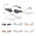 thumbnail image 1 of Gafas de Sol Unisex NikouMX con Llama Onduladas Sin Montura Estrechas de Lujo, 1 of 8