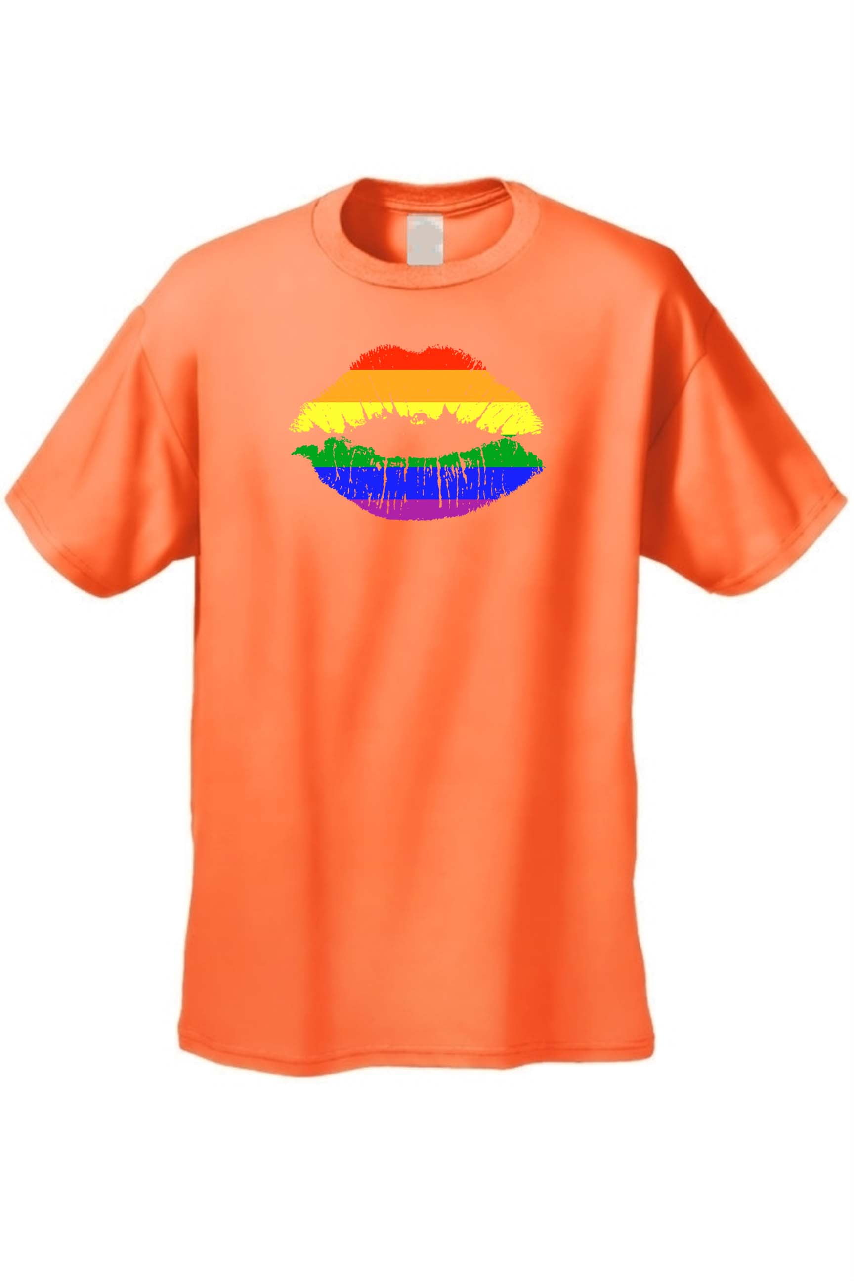 Men/'s//Unisex Kiss LGBT Lesbian Homosexual Pride Short Sleeve T-shirt