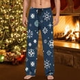 thumbnail image 2 of Zhuashum Christmas Pants For Men Cartoon Graphic High Waist Xmas Straight Leg Casual Pajama Pants With Drawstring And Pockets Trend Festival Outfits Blue L, 2 of 4
