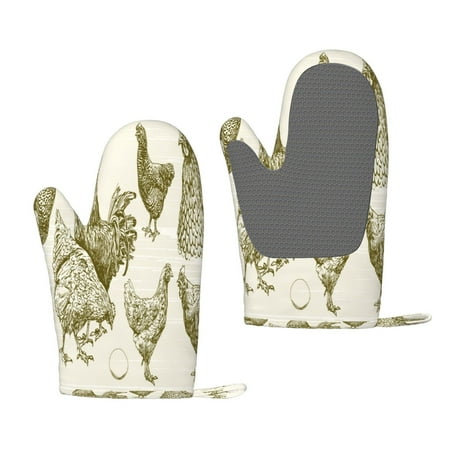 

Matuu Chickens for Silicone Oven Gloves Heat Resistant Grilling Gloves Non-Slip Silicone Oven Mitt Great for Grilling Kitchen and Cooking