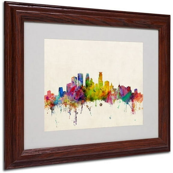 Trademark Fine Art "Minneapolis, Minnesota" Canvas Art by Michael Tompsett, Wood Frame