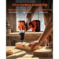 thumbnail image 2 of VEVOR Ensemble Combo d'Outils 20V Sans Balais Ensemble Combo d'Outils Électriques Sans Fil 5-Outils avec Batteries, 2 of 9