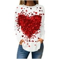 thumbnail image 2 of successthop Valentines Womens Tops Womens Tunic Tops Plus Size Plus Size Long Sleeve Crew Neck Polyester Casual Love Heart Printed for Leggings for Valentines Gifts Pink XL, 2 of 5