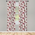 thumbnail image 4 of Ambesonne Floral Window Curtains, Watercolor Peonies Leaves, Each 28" W x 63" L, Maroon and Pastel Green, 4 of 4