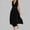 Black, variant on Women's Maxi Dress Formal Deep V Neck Solid Color Cotton and Linen Sleevess Dress Fit and Flare Button Decoration Flowy Formal Party Dresses
