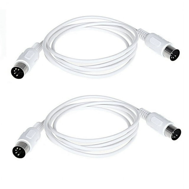 2 Piezas Cable de ExtensióN MIDI 5 Macho a 5 Macho Teclado de Piano EléCtrico Instrumento PC Cable, 1,5 M