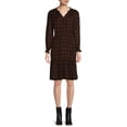 thumbnail image 4 of Blu White Blu Women's Smocked Shoulder Plaid Dress, 4 of 5