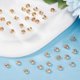 thumbnail image 5 of 200 piezas/caja de cubiertas para cuentas de engarce de latón chapado en oro de 18 quilates, semicirculares, abiertas, con nudos de 4 mm para hacer joyas DIY., 5 of 9